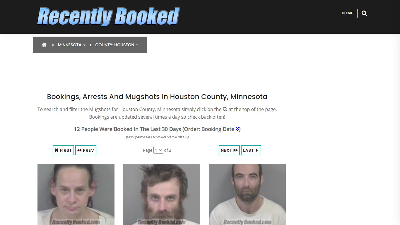 Bookings, Arrests and Mugshots in Houston County, Minnesota