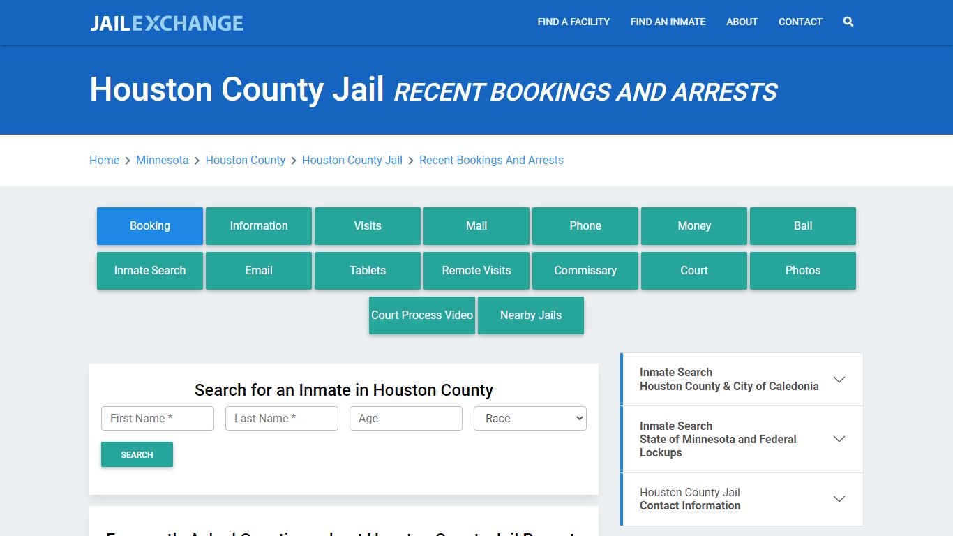 Houston County Jail Recent Bookings And Arrests - Jail Exchange