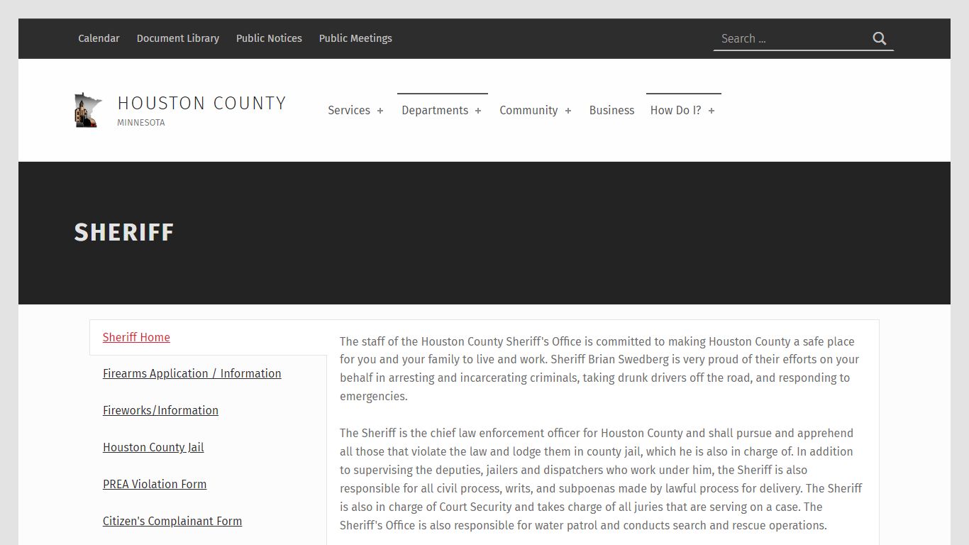 Sheriff – Houston County