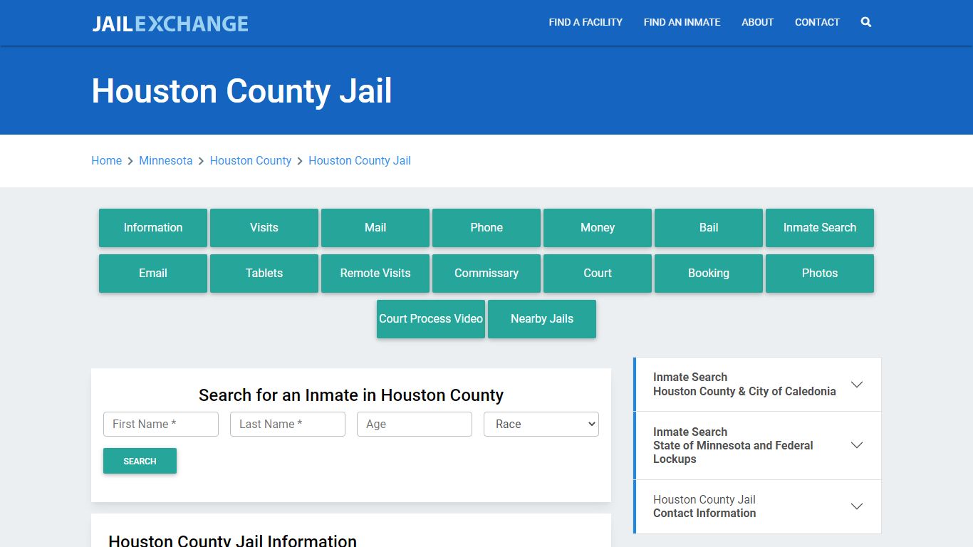 Houston County Jail Roster Lookup, MN, Inmate Search